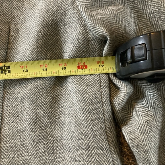 Vintage Women's Alicia Wool Blazer SZ 10P  Grey Herringbone Double Button Pocket - Picture 6 of 6
